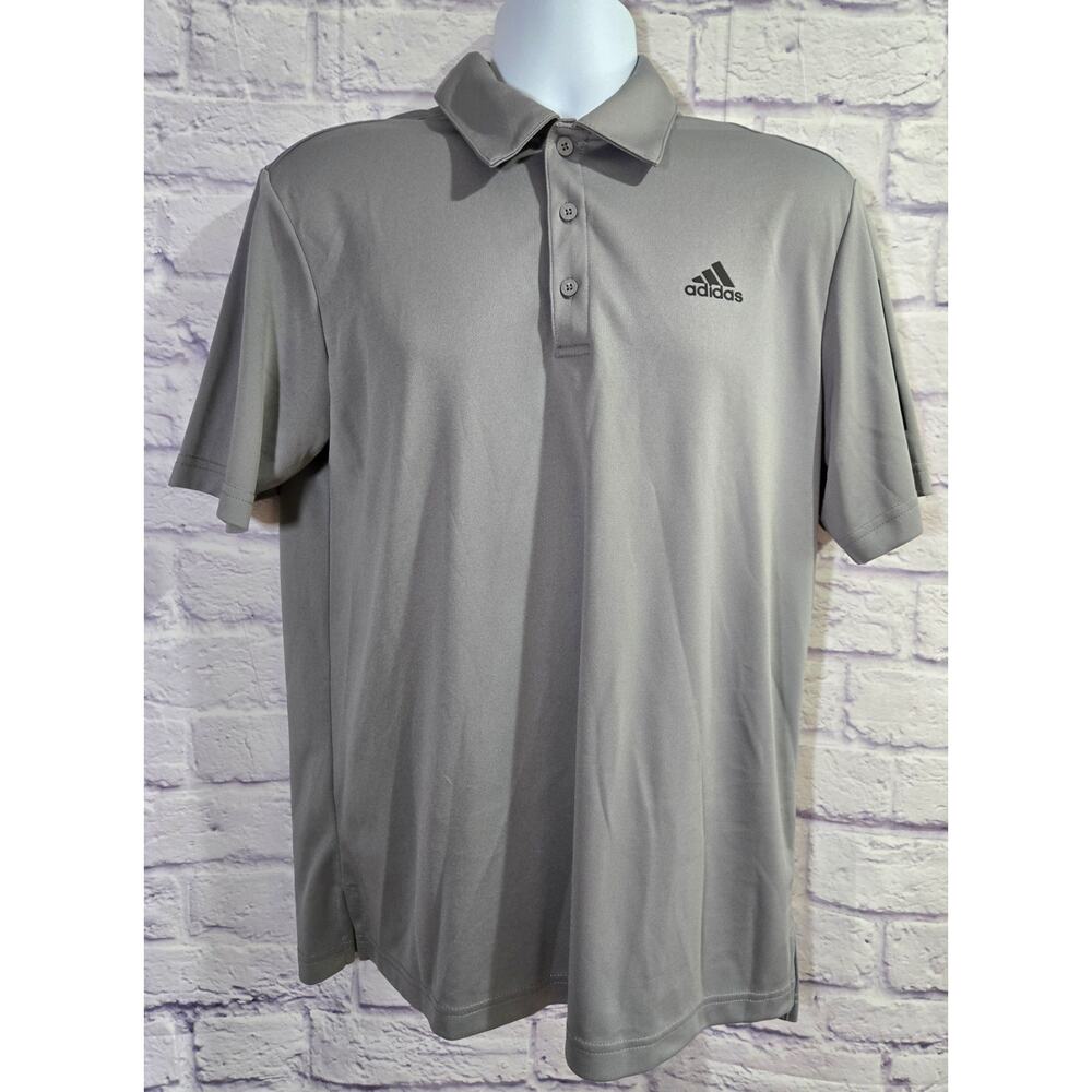 Adidas Gray Polo Golf Men's Shirt Medium Short Sleeves